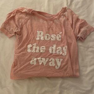 Pink funny shirt sleeved T-shirt